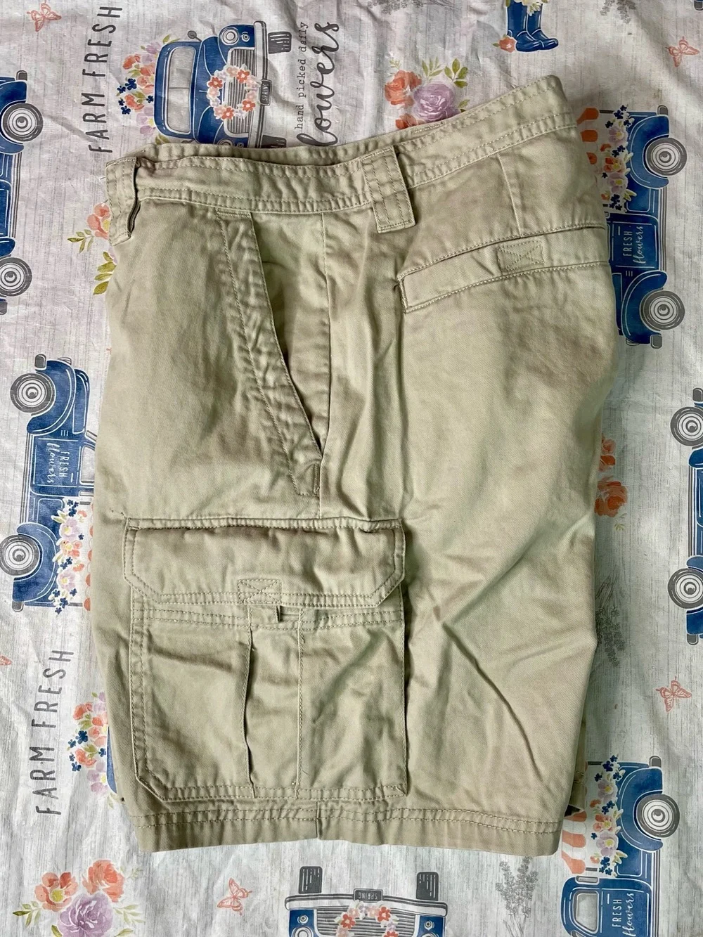 Y2K Columbia Men's Rugged Cotton Hiking Cargo Shorts Khaki Tan Size 36